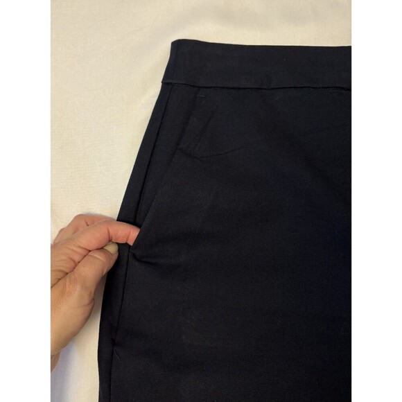 BODEN Bi-Stretch Straight Leg Navy Trousers Women 8R Pants Flat Front Ankle Twil - Picture 6 of 14